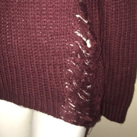 NWT Planet Gold Wine Destructed Pullover - Picture 4 of 5